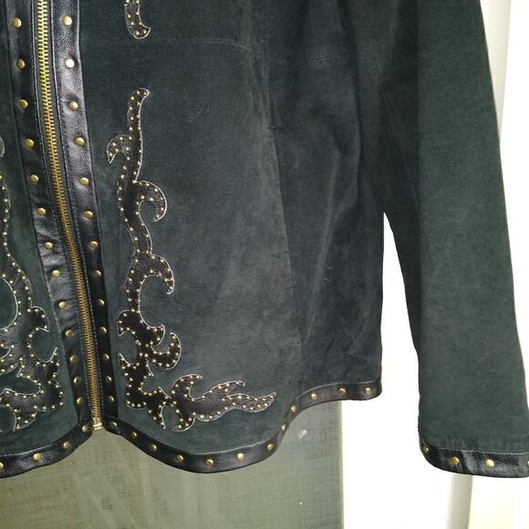 Luis Dell'Olio XL wearable art black suede jacket - Picture 4 of 9